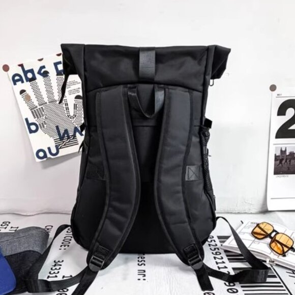 NEW! Large Storage Stylish Roll Top Backpack Gym Bag Travel Bag for Men or Women - Picture 5 of 10